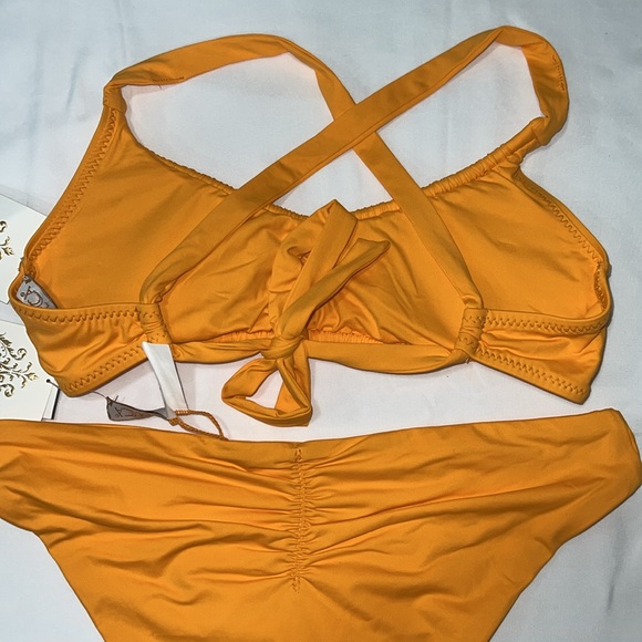 BECCA Santorini Ophelia Shirred Scoop Bralette & Adela Hipster Bottom, M - Picture 5 of 9